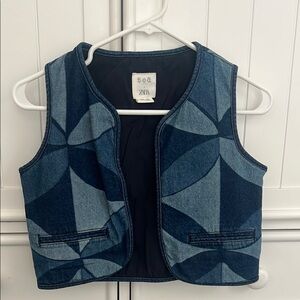 Sea Kids Geometric Denim Vest